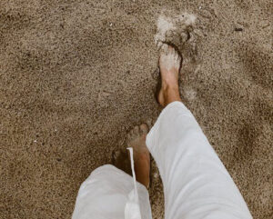 Walking on the sand 