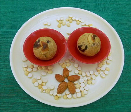 Healthy almond fried gram ladoo recipe