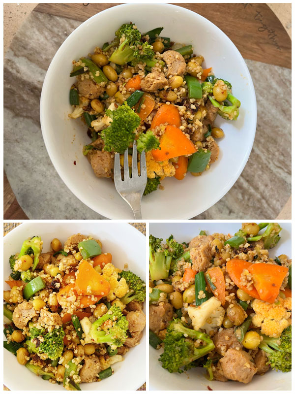 Millet Vegetable Bowl with Soya Chunks and Butter Beans