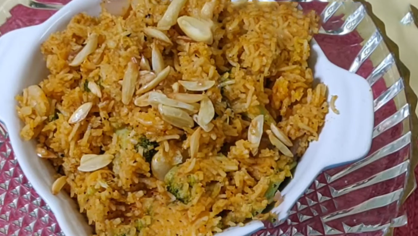 Broccoli Almond Pulao
